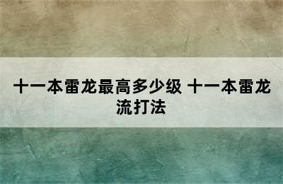 十一本雷龙最高多少级 十一本雷龙流打法